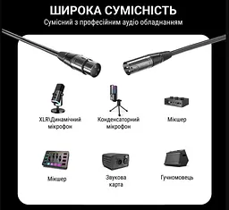 Микрофонный кабель XLR Male — XLR Female Fifine L-9 3м - мініатюра 6