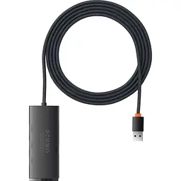 USB-Хаб Baseus Lite Series 4-Port (USB-A to USB 3.0*4) 2m black (WKQX030201) - мініатюра 2