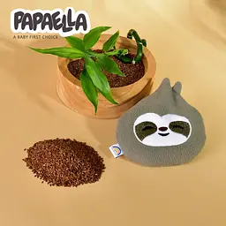 Подушка-грілка Papaella Лінивець з насінням льону 18х17 см бежевий (8-33270 беж) - мініатюра 9
