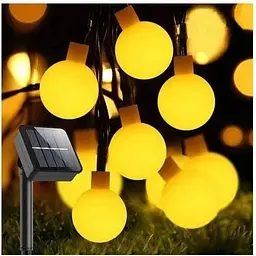 Вулична світлодіодна гірлянда Sun Lamp Solar 7 метрів 50 LED на сонячній батареї "Молочні кулі"