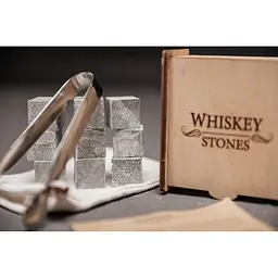 Подарунковий набір Whiskey Stones камені для віскі 9 штук + інструкція + мішечок для зберігання + щипці - мініатюра 4