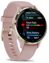 Смарт-годинник Garmin Venu 3S Soft Gold S. Steel Bezel w. Dust Rose Case and S. Band (010-02785-03) - мініатюра 2