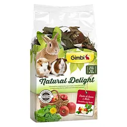 Трав'яний мікс Gimbi Natural Delight для гризунів кульбаба та яблука 100 г