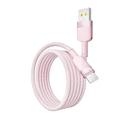 Кабель для заряджання та обміну даними USB Yoki YK-ST41 STYLE Series USB/Type C 60W 3A/20V 1.2 м Рожевий - мініатюра 5
