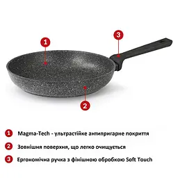 Сковорода Flonal Pietra Lavica 28 см (PLIPP2880) - мініатюра 3