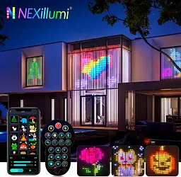 Гірлянда Штора від мережі 3х3 м 400LED RGB + пульт дистанційного керування, SF-1 / Розумна гірлянда з додатком на телефон - мініатюра 4