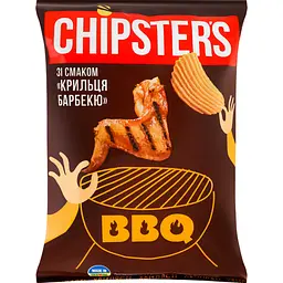 Чіпси картопляні хвилясті Chipster's Крильця барбекю 120 г