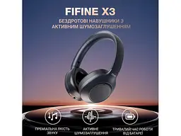 Навушники з мікрофоном Fifine X3 Black (X3B) - мініатюра 6