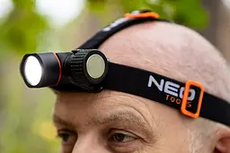 Neo Tools Ліхтар налобний аккумулятор/батарейки, 4000мА • рік або ААх3, 2000лм, 20Вт, 5 функцій освітлення, IPX4 - мініатюра 2