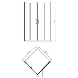 Душова кабіна Kolo Rekord 90x90 з піддоном PKDK90222003+XBK1690000+26275000, Хром, прозорий, хром - мініатюра 3