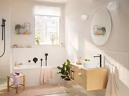 Змішувач для умивальника Hansgrohe Rebris S CoolStart EcoSmart+ з донним клапаном matt black 72590670 - мініатюра 3