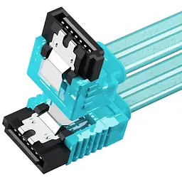 Кабель SATA 3.0 7pin, F/F, 0.5 м, L-конектор, Синій Vention - мініатюра 2