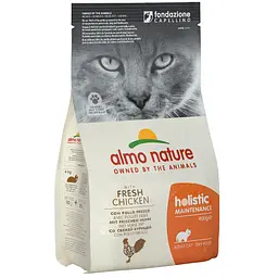 Уцінка. Сухий корм для дорослих котів Almo Nature Holistic Cat зі свіжою куркою 400 г (605). Термін придатності до 31.12.2024