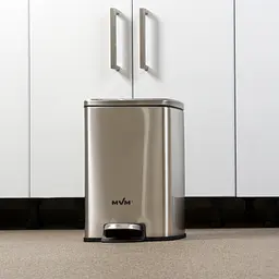 Відро для сміття MBM My Home з кришкою та педаллю 5 л сірий (BIN-15 5L SS) - мініатюра 13