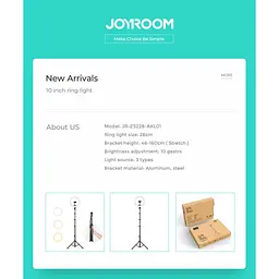 Тримач із кільцевим освітленням Joyroom Touch Selfie Ring Light JR-ZS228 AKL01 - мініатюра 8