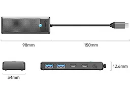 USB-хаб Orico PAPW2AC-C3-015-BK-EP (CA914210) - мініатюра 3