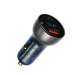 Автомобільний зарядний пристрій Baseus Particular Digital Display QC+PPS Dual Quick Charger Car Charger 65W CCKX-C0A Silver - мініатюра 3