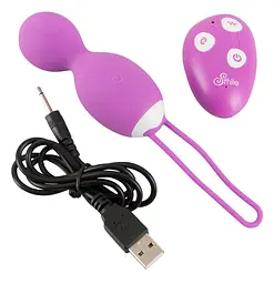 Вагінальні кульки Sweet Smile Remote Controlled Rotating Love Balls, 16 см, фіолетовий - мініатюра 5