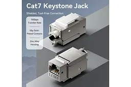 Інтернет-з'єднувач Vention Cat.7 FTP 10 Гбіт/с 600 МГц перехідник RJ45 Роз'єм LAN RJ 45 Ethernet Коннектор Сірий (IRJH0) - мініатюра 2