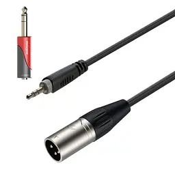Балансный аудио кабель Jack 6.3/Mini-Jack 3.5мм — XLR Male Roxtone RAC-C425-L15/RPA-N240 1.5м - мініатюра 1