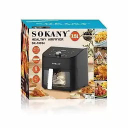 Аерофритюрниця безмасляна Sokany SK-10054 на 7.5л електрична з сенсорним керуванням 1800Вт Чорний - мініатюра 4