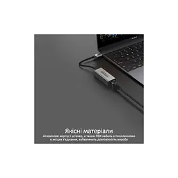 Адаптер Promate USB-C to RJ45 Ethernet 1000Mbps grey (gigaLink-c.grey) - мініатюра 3