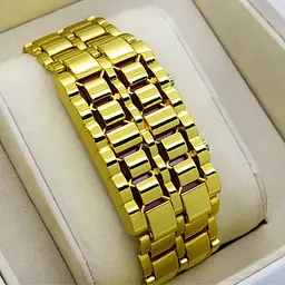 Годинник-браслет Iron Samurai Led Watch золотистий з червоними світлодіодами (IBW012YR) - мініатюра 10