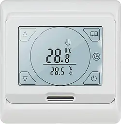KETOTEK програмований термостат для електричної теплої підлоги 16A, сенсорний LCD, 230V, вбудований і зовнішній датчик