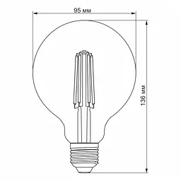 LED-лампа Videx Filament G95FD 7W E27 4100K димована (24313-000) - мініатюра 3