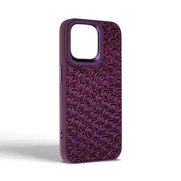Кожаный чехол для Apple iPhone 14 Pro Max, Harder Virgin Mermaid, фиолетовый, термополиуретан ТПУ + экокожа с морской чешуйчатой текстурой, панель, защита корпуса, противоударный, микрофибра, рамка вокруг камеры, защита всего корпуса, (ARM76830) - мініатюра 2