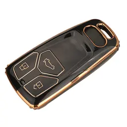 Чохол ключа №3 Audi чорний+золота окантовка TPU