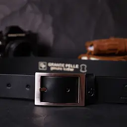 Шкіряний чоловічий ремінь GRANDE PELLE 3,4х120 см acs0026895 - мініатюра 8