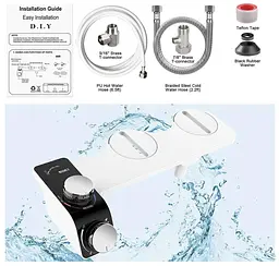 Універсальне біде-накладка SAMODRA Bidet Plus з боковим модулем та регуляцією температури, Біла (SMWDRBP) - мініатюра 2