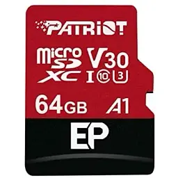 Карта пам'яті Patriot 64GB microSD class 10 UHS-I U3 V30 A1 (PEF64GEP31MCX)
