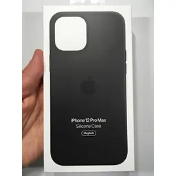 Оригінальний силіконовий чохол Apple Silicone Case MagSafe для iPhone 12 Pro Max Midnight (MHLG3ZM/A) - мініатюра 2