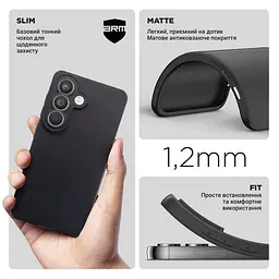 Чехол-накладка для смартфона Samsung Galaxy S26 5G, противоударный, силиконовый, термополиуретановый (ТПУ), с защитой камеры и корпуса, черный, защита всего корпуса, ArmorStandart (ARM88764) - мініатюра 3