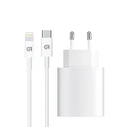 Зарядний пристрій ArmorStandart AMHJ83 20W USB-C White + кабель USB-C to Lightning (ARM77724)
