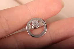 Сережки пуссети з білого золота S-0095 - мініатюра 3