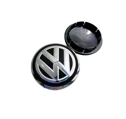 Ковпак колеса Volkswagen срібний чорний пластик 1 шт 65 мм OEM 3b7601171 (на засувках)