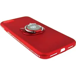 Чохол-накладка Shengo Soft-touch holder TPU Case iPhone 7 Red - мініатюра 3
