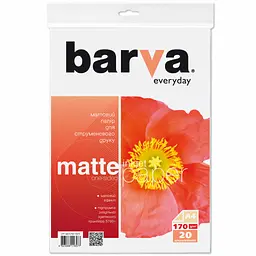 Фотопапір Barva A4 Everyday матовий 170 г, 20 л (IP-AE170-321)
