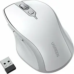 Бездротова Мишка UGREEN Ergonomic Wireless Mouse MU101 білий сірий (15805)