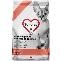 Сухий беззерновий корм 1st Choice Kitten Optimal Growth Фест Чойс для кошенят, Риба 4.54 кг (ФЧККР4,54)