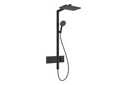 Душова система з термостатом Hansgrohe Raindance Alive Q 210x340 2jet EcoSmart з ShowerSelect Comfort matt black 24591670