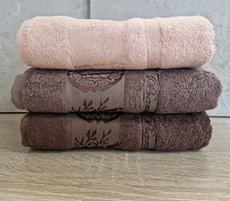 Набір турецьких бамбукових махрових рушників Zeron 3 штуки 50х90 Bamboo Brown