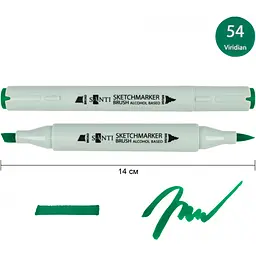 Набір спиртових маркерів Santi Brush SA-54 вірідіан зелений 6 шт. (390976) - мініатюра 2