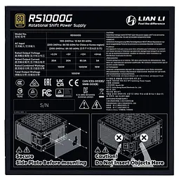 Блок живлення Lian Li RS 1000W without HUB 80+ Gold (G9P.RS1000G.B000.EU) Black - мініатюра 2