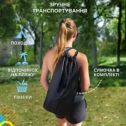 Покращений ламзак надувний лежак, шезлонг, диван, мішок, матрац Lamzac Двошаровий X-2 MAX Чорний (TM001311) - мініатюра 5