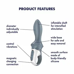 Вібратор Satisfyer Air Pump Booty 1, 17.5 см (сірий) - мініатюра 8