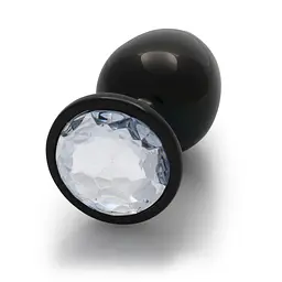 Анальна пробка Ouch! Round Gem Butt Plug M, 8 см (чорний) - мініатюра 2